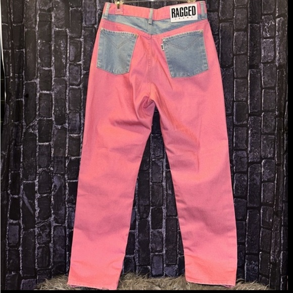 The RAGGED Priest Jeans Pink/Rose Color-block StraightLeg Denim FREE PEOPLE Sz30 - Picture 2 of 16